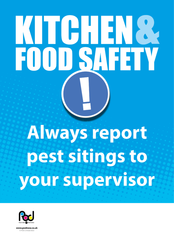 Kitchen and food safety - report pests | POD | Posters On Demand