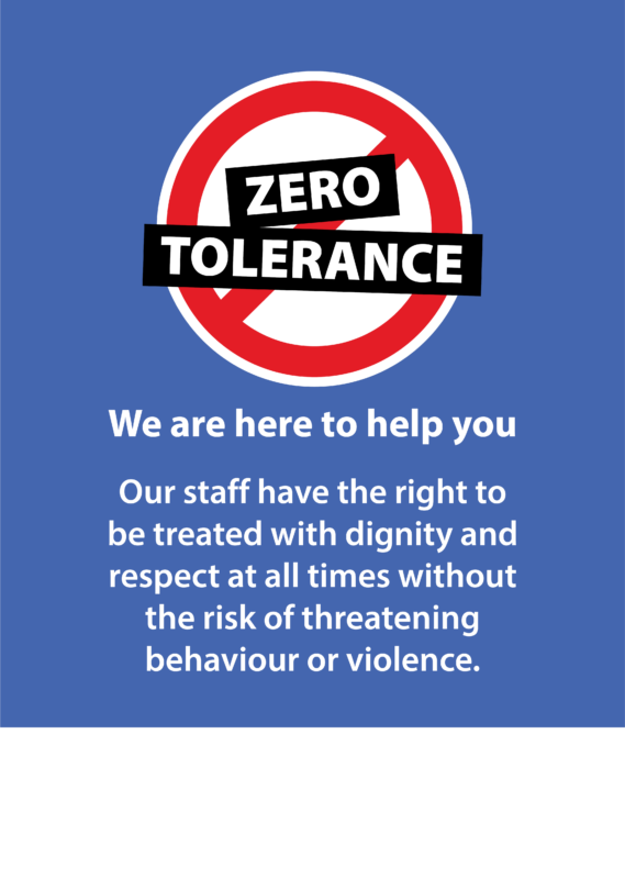 Zero tolerance - we are here to help | POD | Posters On Demand