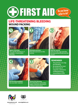 Life-threatening bleeding - Wound packing